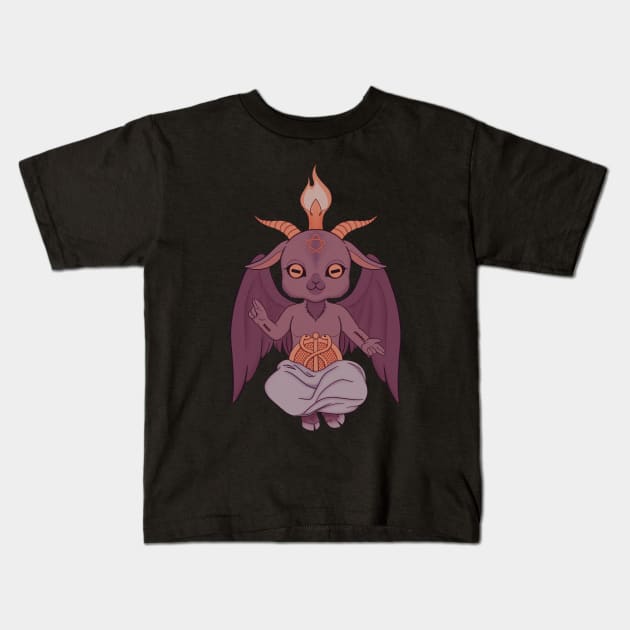 Baby’s First Baphomet (solo/color) Kids T-Shirt by Meowlentine